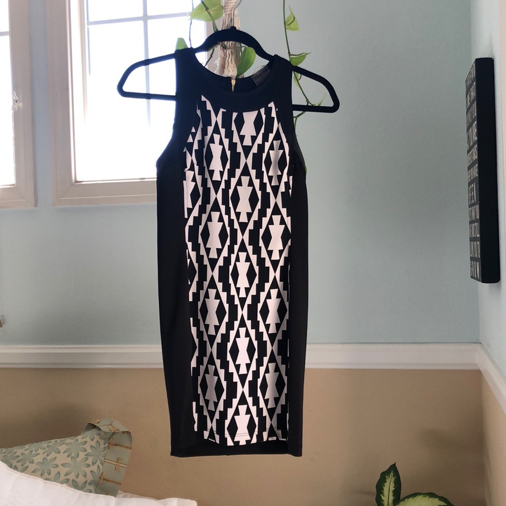 Black and white formal dress